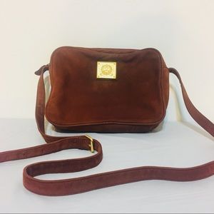 Vintage Medallion Suede Nubuck Brown Crossbody